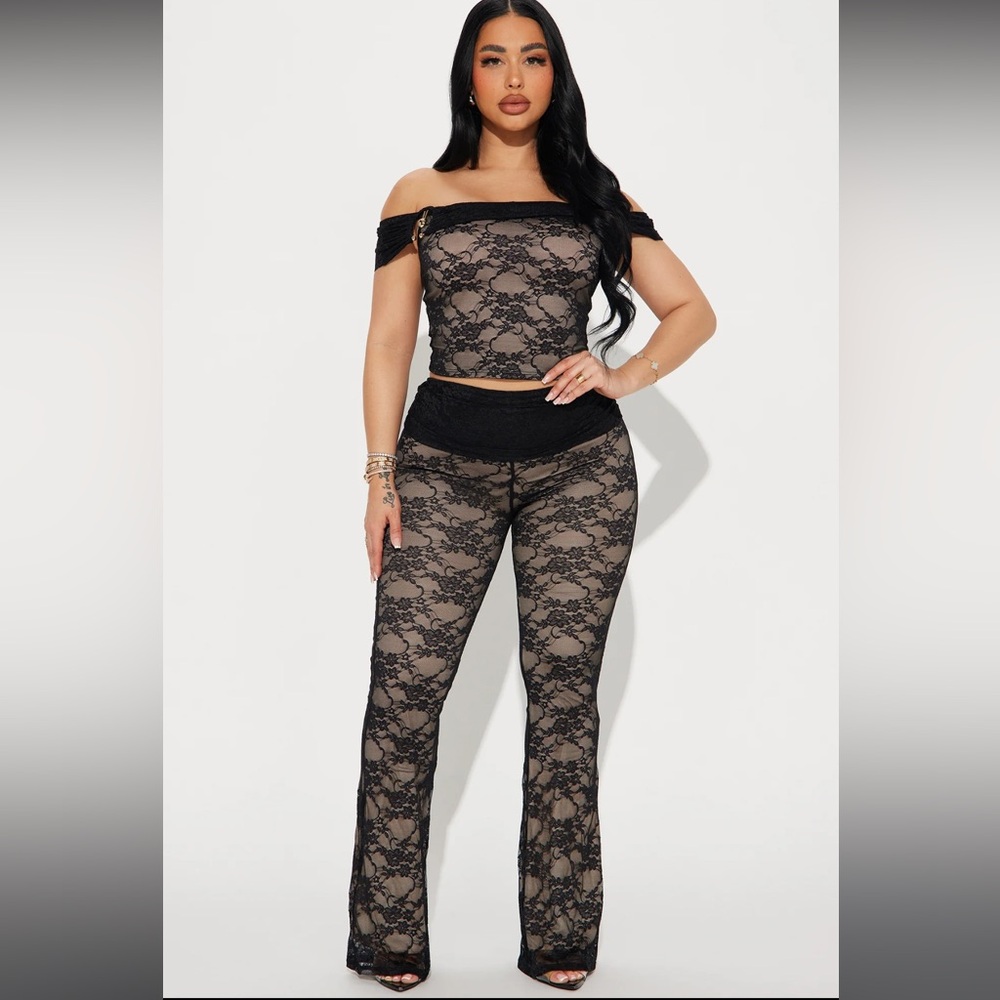 Fashion Nova Poetic Romance Lace Pants set